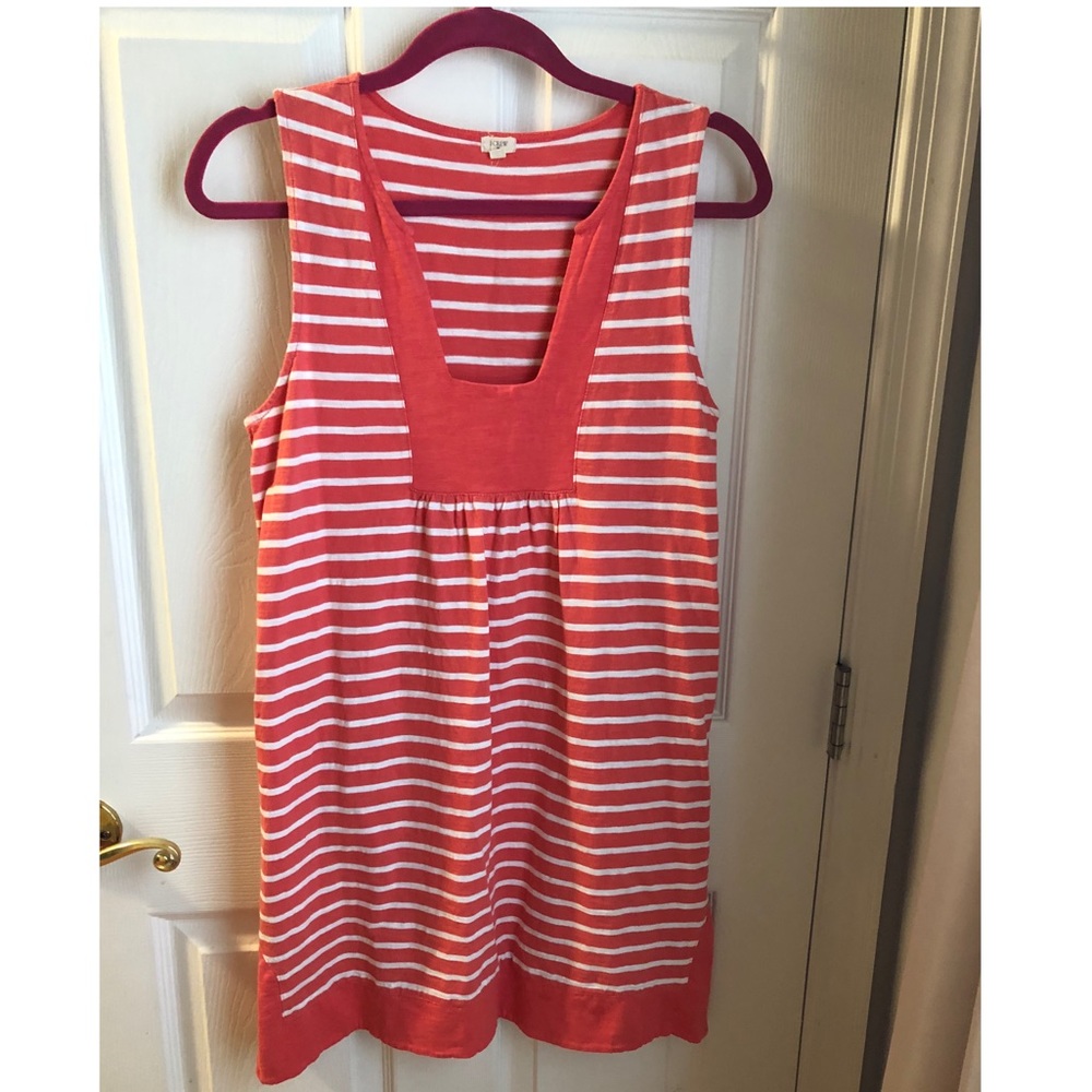 J Crew Pink and White Striped tunic dress